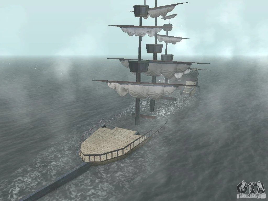 Dieses gesunkene Schiff nahe der Bucht von San Fierro war die „rauchende Waffe“ des Mythenjägers, doch es ist nur Kulisse. Hinter dem Steuer sitzen keine echten Piraten.