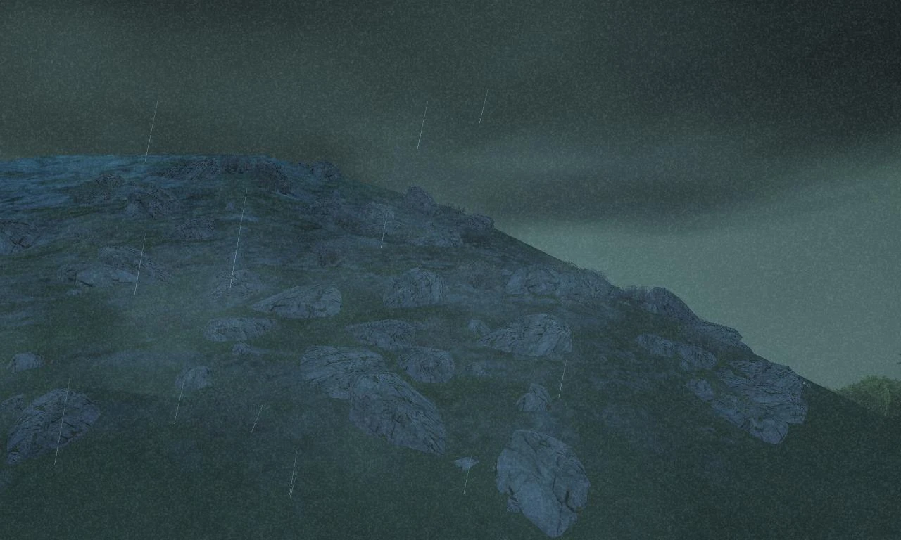 In-game at night — just 'North Rock,' the easter egg scrubbed clean for players.
