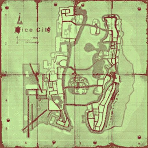 این نقشه احتمالاً Vice City رو نشون می‌ده — شهری که ویکتور قرار بود باهاش خداحافظی کنه ولی نتونست. حالا فن‌ها دیگه نمی‌تونن بگن پیتر اونجا بوده، چون راک‌استار گفت اصلاً همچین آدمی توی بازی وجود نداشته.