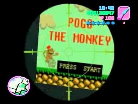 Pogo the monkey — the in-game nod to Pogo the Clown, the smoking gun that Rockstar was cooking something way darker before it got scrubbed.
