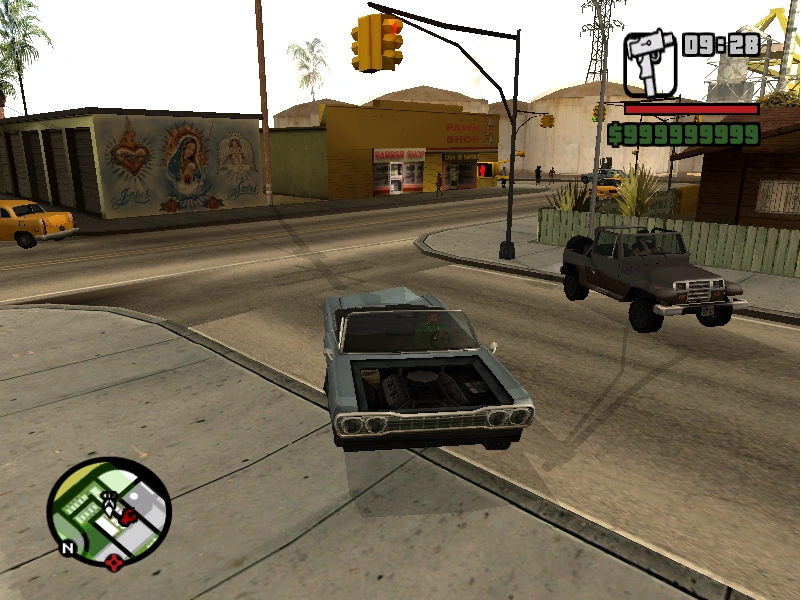 Mesa's flipped too, no vehicle's safe anymore—the overflow's spinning everything around.