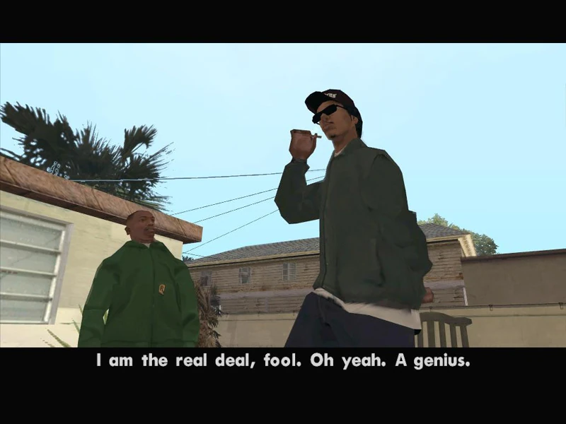 CJ's world collapses as he stares down Big Smoke in the Green Sabre scene — but Ryder standing right there? Ghosted. That silent gap screams cut content.