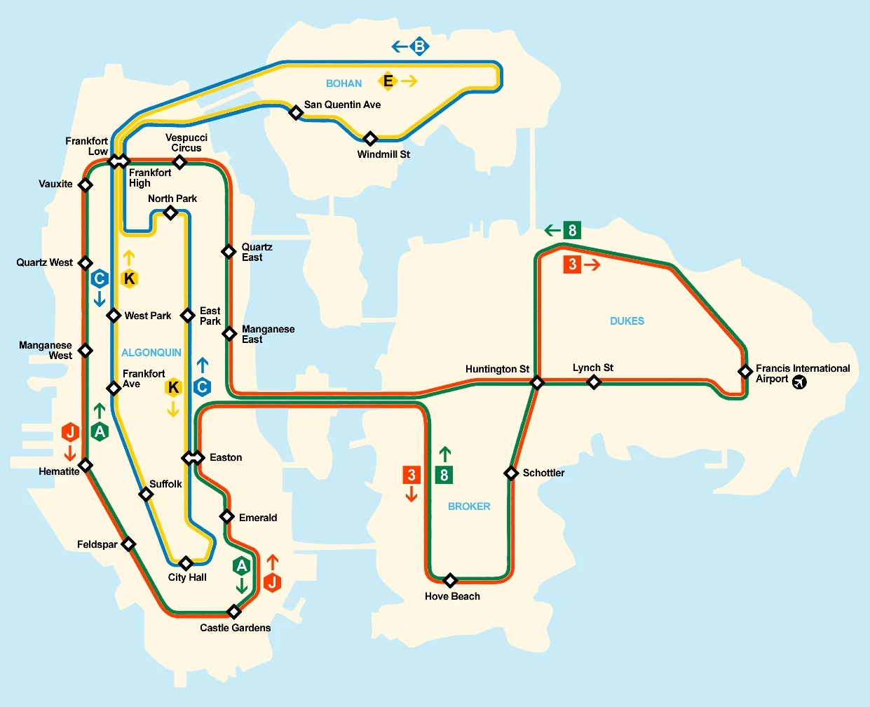 The Liberty City subway map — this tangled web of tunnels is where thousands of myth hunters wasted countless hours chasing shadows.