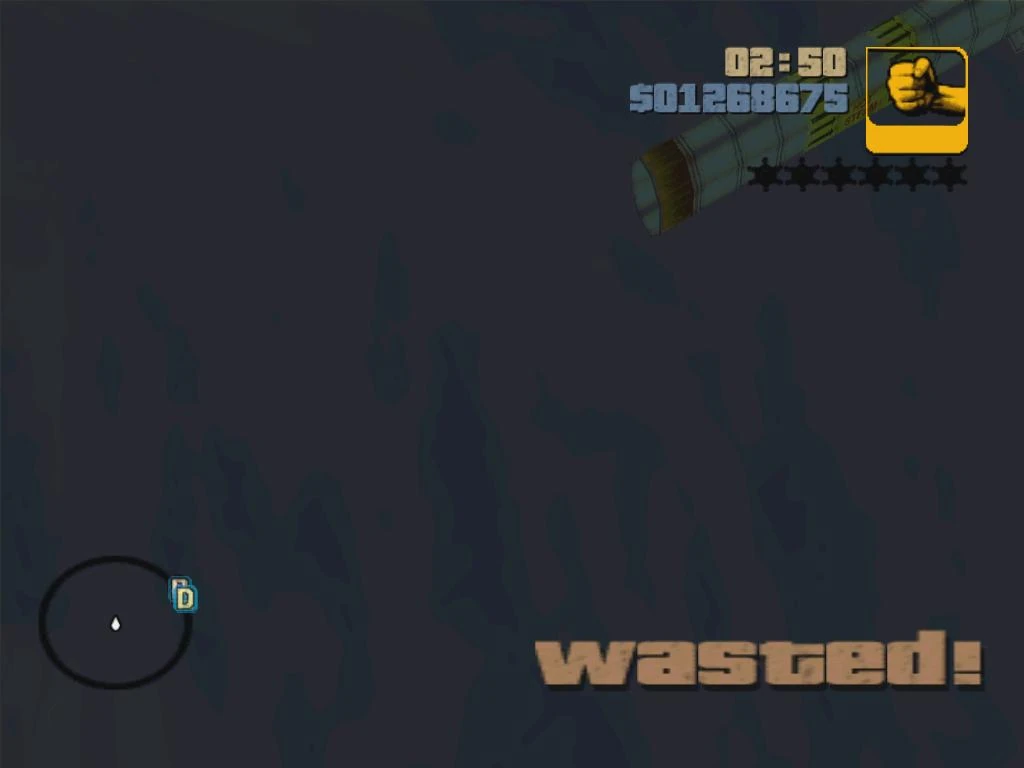 اسکرینشات از GTA III که احتمالاً یه صحنه از لیبرتی سیتی قدیمی رو نشون میده، جایی که دارکل قرار بود بترکونه.