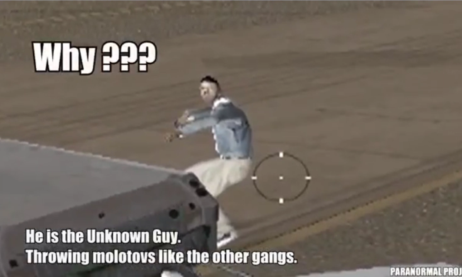 Molotov in hand — feels like he's about to drop a 'I am crazy!' line straight from Juice, but nah, just San Andreas being weird again.
