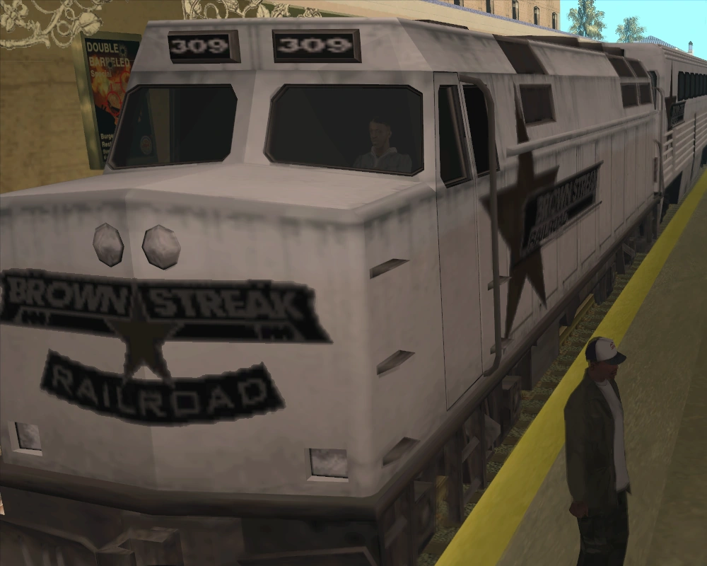 Now he's driving trains? When did Bishop do THAT in Juice? Peak GTA randomness right here.
