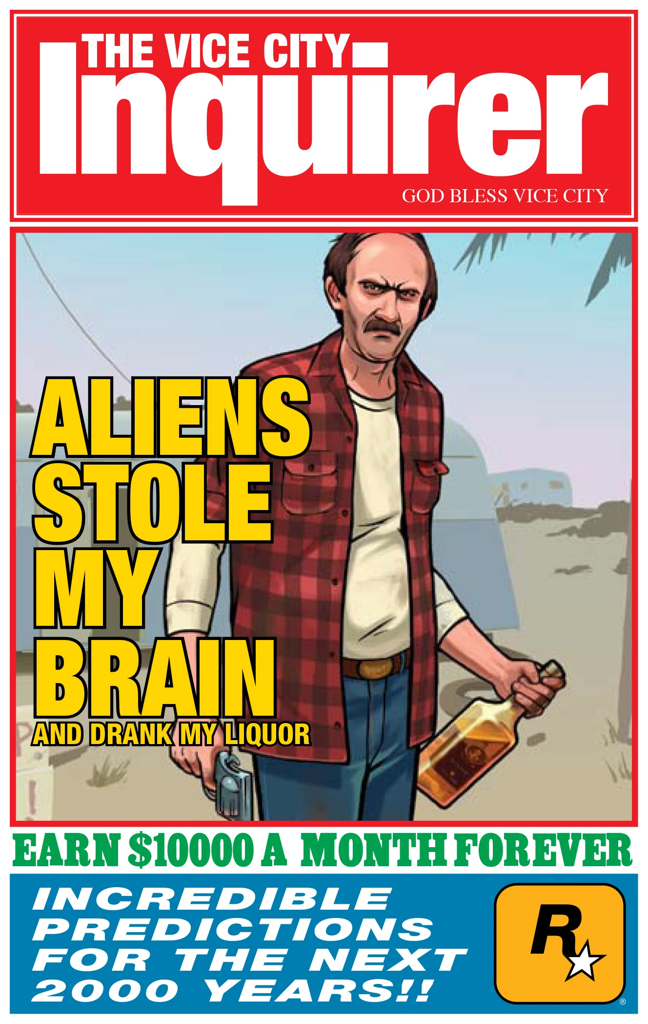 Likely the alien-like texture hidden on InterGlobal's fake moon set—a classic VC secret that still creeps players out.