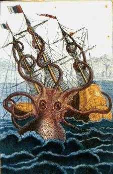 Kraken attacking a ship — the classic maritime legend that Rockstar resurrected as a sub.