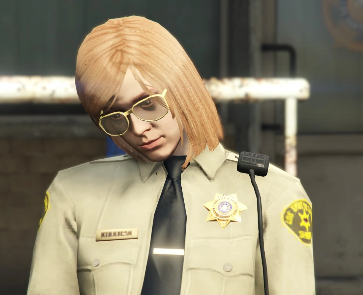 Female spawn variant of Deputy Kirkman—Rockstar's Walking Dead easter egg runs deep, even the random NPC spawns keep the Kirkman/Grimes pairing alive in Paleto.