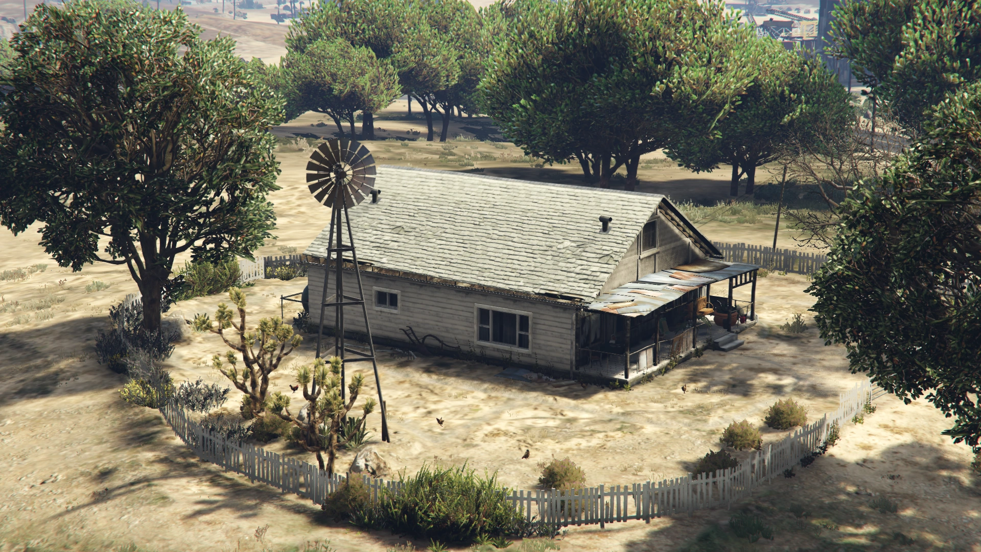 Wide shot of the Zancudo River farmhouse — the middle of nowhere where Rockstar hid a GTA IV callback.