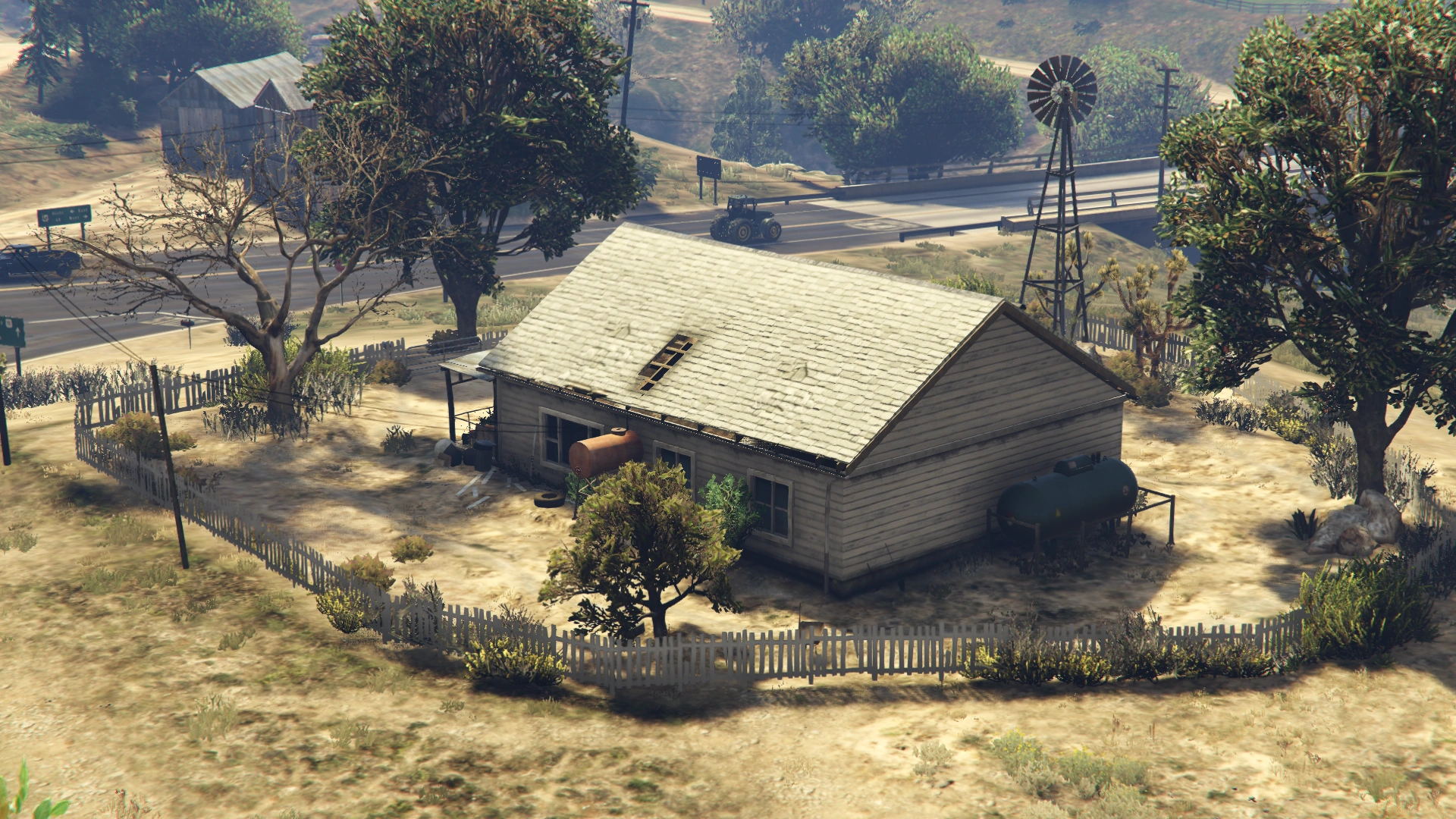 Rear view — the further from Los Santos, the deeper the Rockstar lore goes.