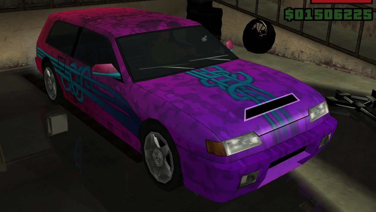 Paintjob دوم هم رو همون شاسی نهایی سواره — نه اون بتای نامتناسب با چرخای قرضی Vice City.