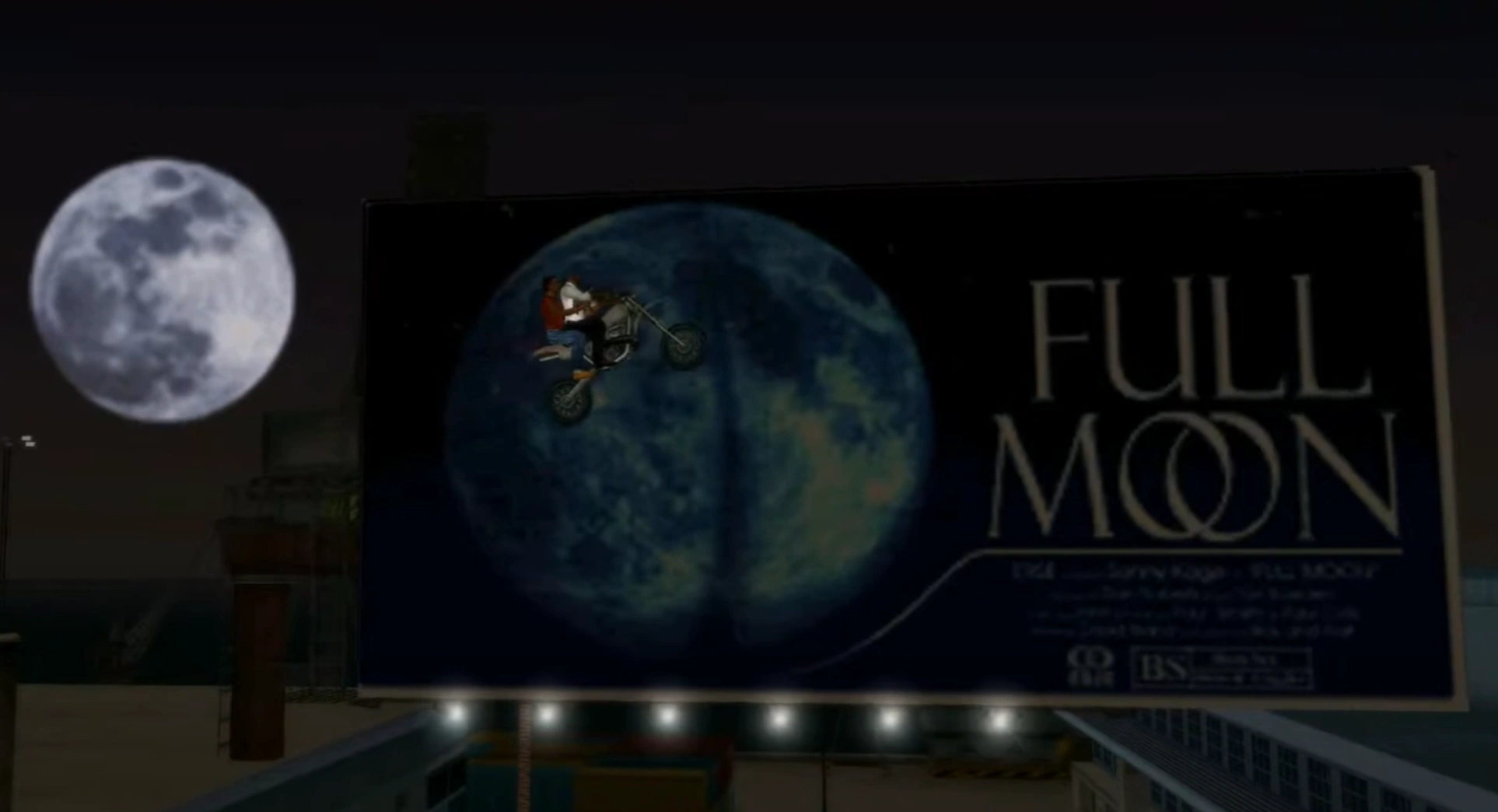 این بیلبورد «Full Moon» توی ویسپورت همون شوخی کثیف راکاستاره که اگه دقت کنی، شکاف ماه دقیقاً شبیه یه باسنِ برهنهس. ولی یادت نره پشتش یه پرش خاص مخفی داره که E.T. رو یادت میاره!