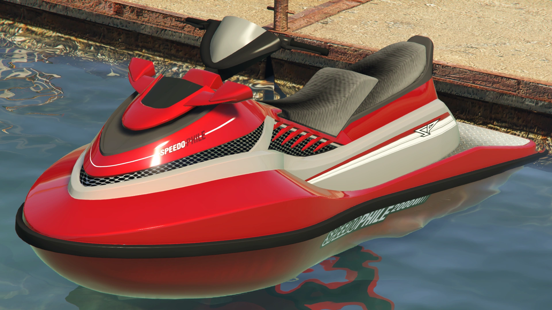 The OG Seashark — NPCs call it by brand name, not 'jet ski.'