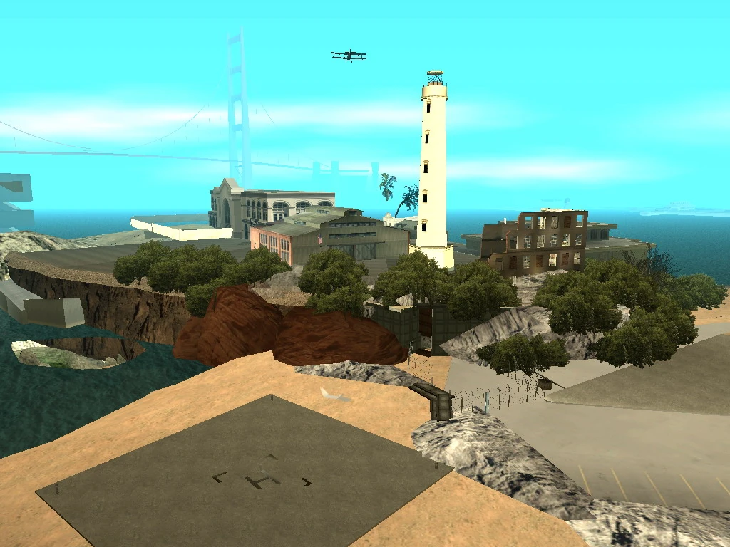 The beta prison island still haunts San Fierro Bay on maps inside Toreno's Ranch and Lil' Probe Inn, a ghost of cut content.