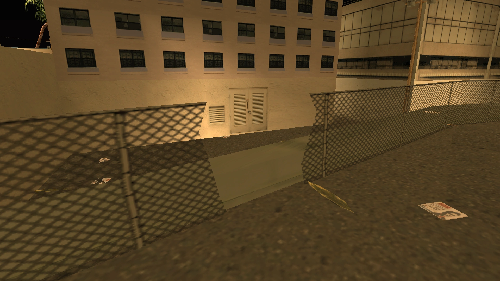 The fence itself—torn wide open, leading straight to nowhere, and nobody knows why Rockstar put it there.