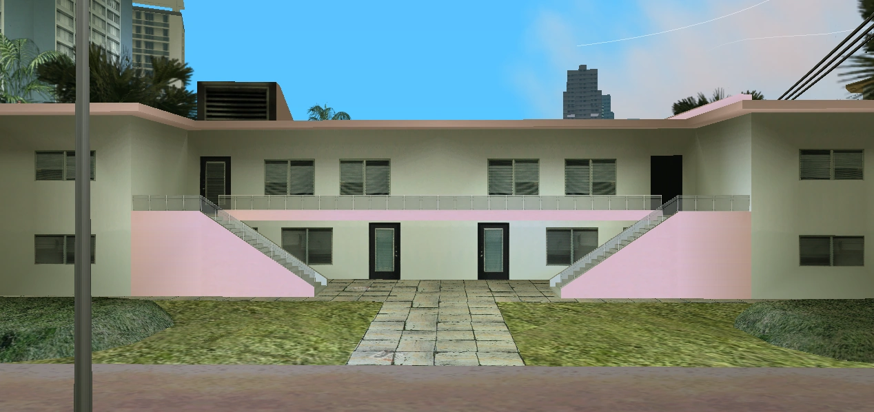 The sketchy exterior of Apartment 3C—nobody's walking in here expecting a good time.