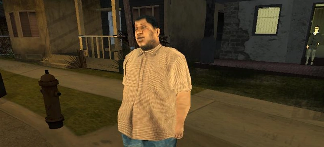 Big Bear's wasted potential in one shot — Rockstar left him rotting in rehab instead of letting him ride with CJ.