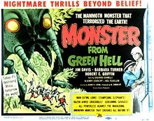 The OG poster or frame from 1957's Monster from Green Hell—giant mutated African wasps straight from a botched space rocket test, the direct real-world fuel for The Hairy Beast from Hell.