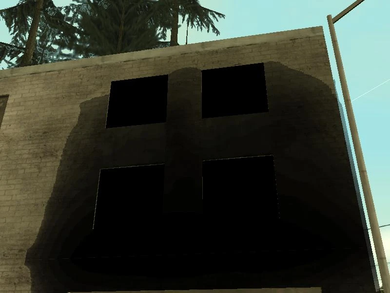 Close-up on the house — look how much detail Rockstar packed in. That blue glow screams 'cult' not 'demon'.