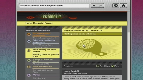 صفحه اول انجمن Liesdamnlies.net که پر از تیترای عجیب توطئهایه، جایی که این پست دیوانهوار درباره ناسا و شیطان پیدا میشه.