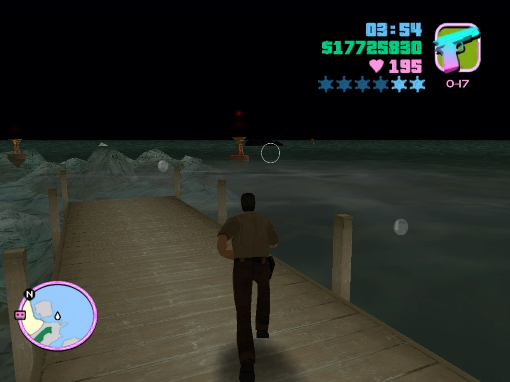 Classic VC screenshot — probably caught that exact red-light crash moment.
