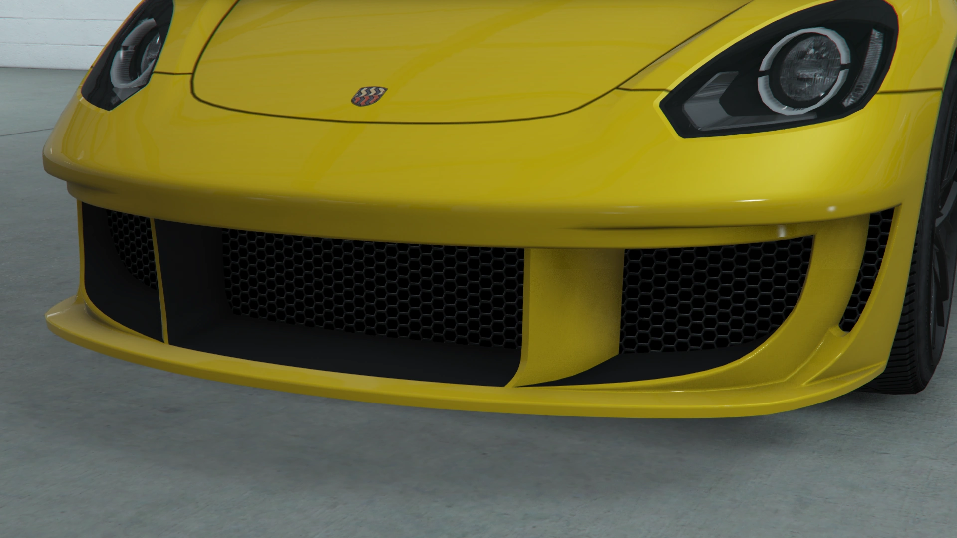 Stock front bumper on the GTA Online Growler — looks tame, but fire it up in first-person and you'll hear that unexpected electronic chirp.